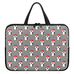 Christmas Santa Penguin Pattern Print Laptop Sleeve With Handle