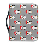 Christmas Santa Penguin Pattern Print Leather Bible Cover