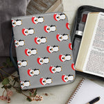Christmas Santa Penguin Pattern Print Leather Bible Cover