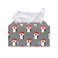 Christmas Santa Penguin Pattern Print Leather Tissue Box Cover