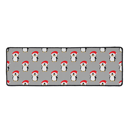 Christmas Santa Penguin Pattern Print Long Kitchen Mat