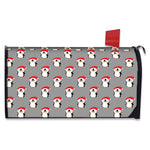 Christmas Santa Penguin Pattern Print Mailbox Cover