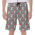 Christmas Santa Penguin Pattern Print Men's Beach Shorts