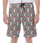 Christmas Santa Penguin Pattern Print Men's Beach Shorts