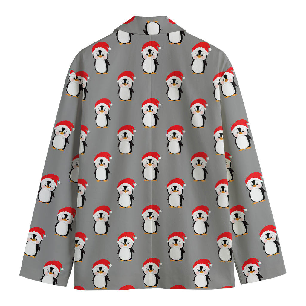 Christmas Santa Penguin Pattern Print Men's Blazer