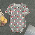 Christmas Santa Penguin Pattern Print Men's Bodysuit