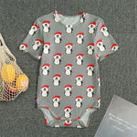 Christmas Santa Penguin Pattern Print Men's Bodysuit