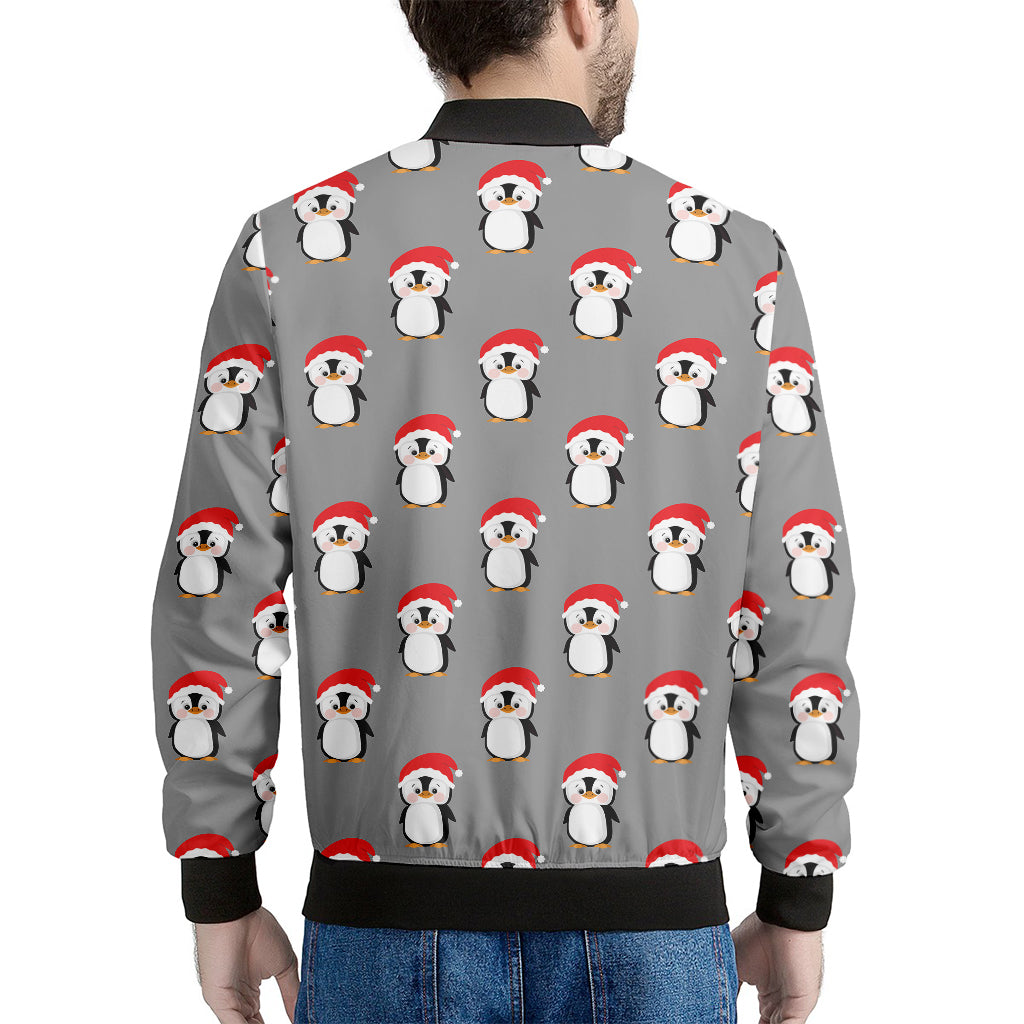 Christmas Santa Penguin Pattern Print Men's Bomber Jacket