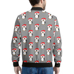 Christmas Santa Penguin Pattern Print Men's Bomber Jacket