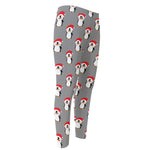 Christmas Santa Penguin Pattern Print Men's Compression Pants