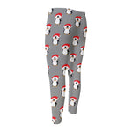 Christmas Santa Penguin Pattern Print Men's Compression Pants