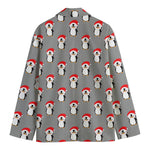 Christmas Santa Penguin Pattern Print Men's Cotton Blazer