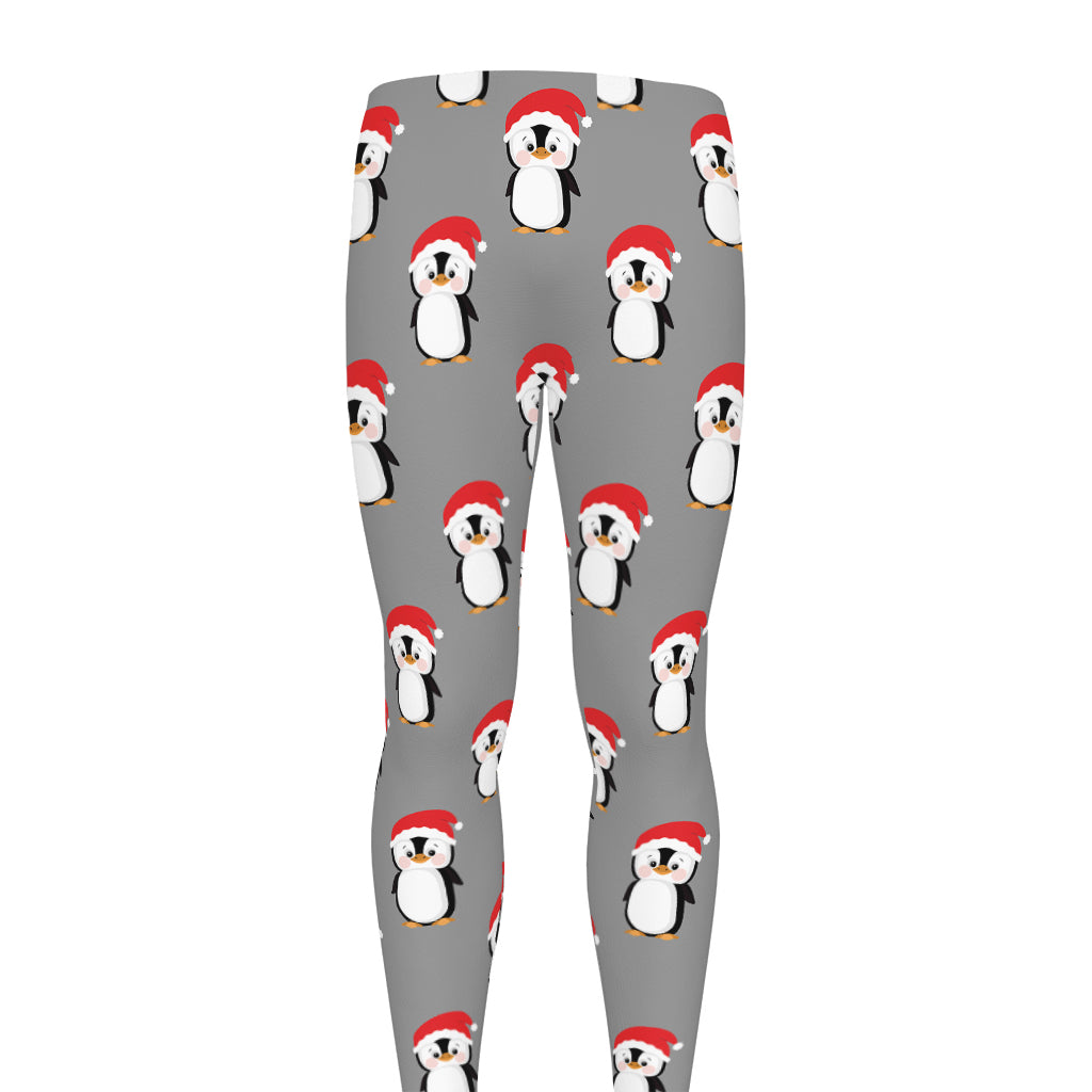 Christmas Santa Penguin Pattern Print Men's leggings