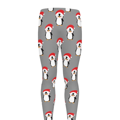 Christmas Santa Penguin Pattern Print Men's leggings
