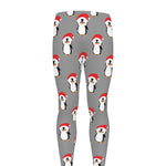 Christmas Santa Penguin Pattern Print Men's leggings