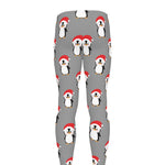 Christmas Santa Penguin Pattern Print Men's leggings