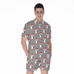 Christmas Santa Penguin Pattern Print Men's Rompers