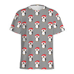 Christmas Santa Penguin Pattern Print Men's Sports T-Shirt