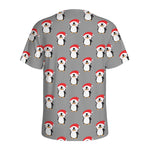 Christmas Santa Penguin Pattern Print Men's Sports T-Shirt