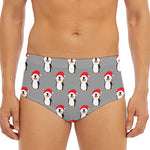 Christmas Santa Penguin Pattern Print Men's Triangle Swim Briefs