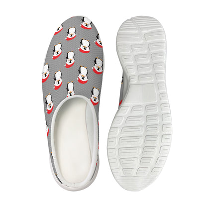 Christmas Santa Penguin Pattern Print Mesh Casual Shoes