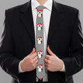 Christmas Santa Penguin Pattern Print Necktie
