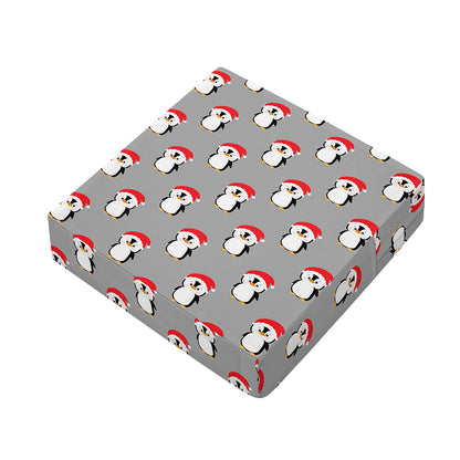 Christmas Santa Penguin Pattern Print Outdoor Seat Cushion Cover