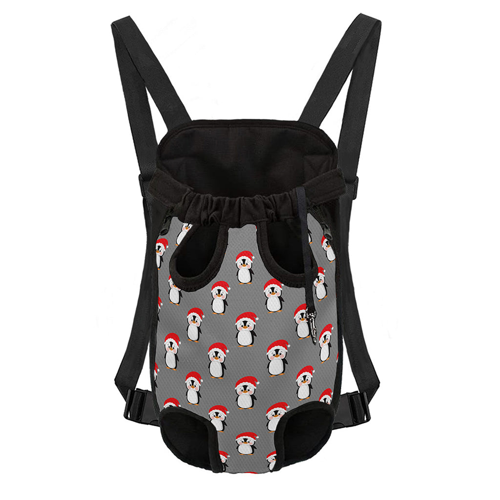Christmas Santa Penguin Pattern Print Pet Carrier Backpack