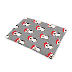 Christmas Santa Penguin Pattern Print Pet Cooling Mat Cover