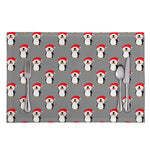 Christmas Santa Penguin Pattern Print Placemat