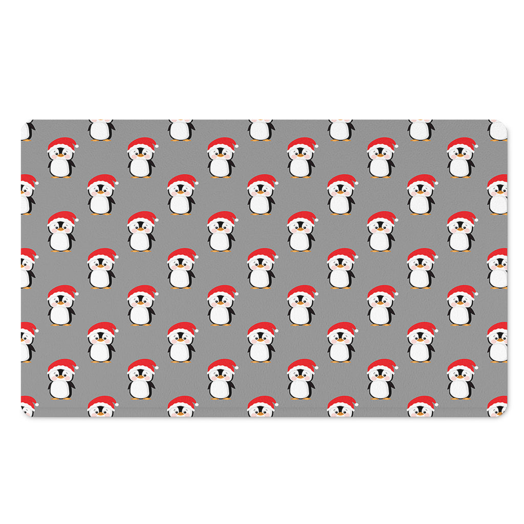 Christmas Santa Penguin Pattern Print Polyester Doormat