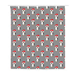 Christmas Santa Penguin Pattern Print Polyester Shower Curtain