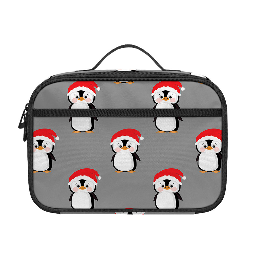 Christmas Santa Penguin Pattern Print Portable Lunch Bag