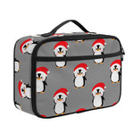 Christmas Santa Penguin Pattern Print Portable Lunch Bag