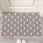 Christmas Santa Penguin Pattern Print Rubber Doormat