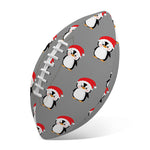 Christmas Santa Penguin Pattern Print Rugby Ball