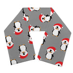 Christmas Santa Penguin Pattern Print Scarf