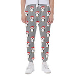Christmas Santa Penguin Pattern Print Scuba Joggers