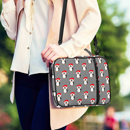 Christmas Santa Penguin Pattern Print Shoulder Strap Bible Bag