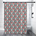 Christmas Santa Penguin Pattern Print Shower Curtain