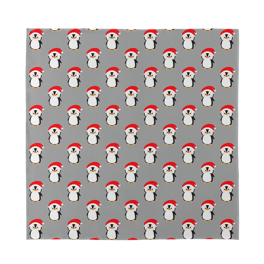 Christmas Santa Penguin Pattern Print Silk Bandana
