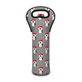 Christmas Santa Penguin Pattern Print Single Neoprene Wine Tote