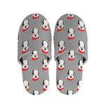 Christmas Santa Penguin Pattern Print Slippers