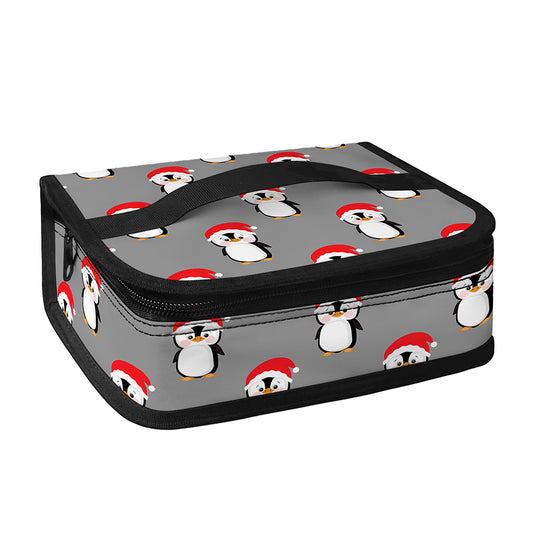 Christmas Santa Penguin Pattern Print Small Lunch Bag