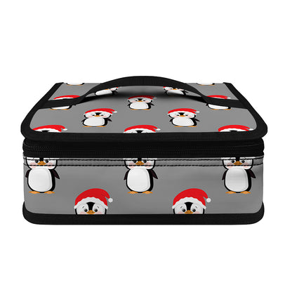 Christmas Santa Penguin Pattern Print Small Lunch Bag