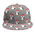 Christmas Santa Penguin Pattern Print Snapback Cap