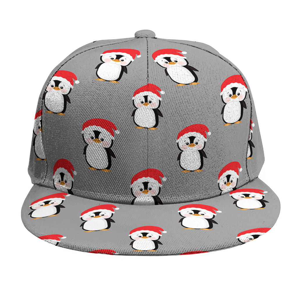 Christmas Santa Penguin Pattern Print Snapback Cap