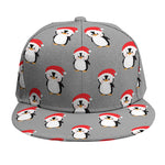 Christmas Santa Penguin Pattern Print Snapback Cap