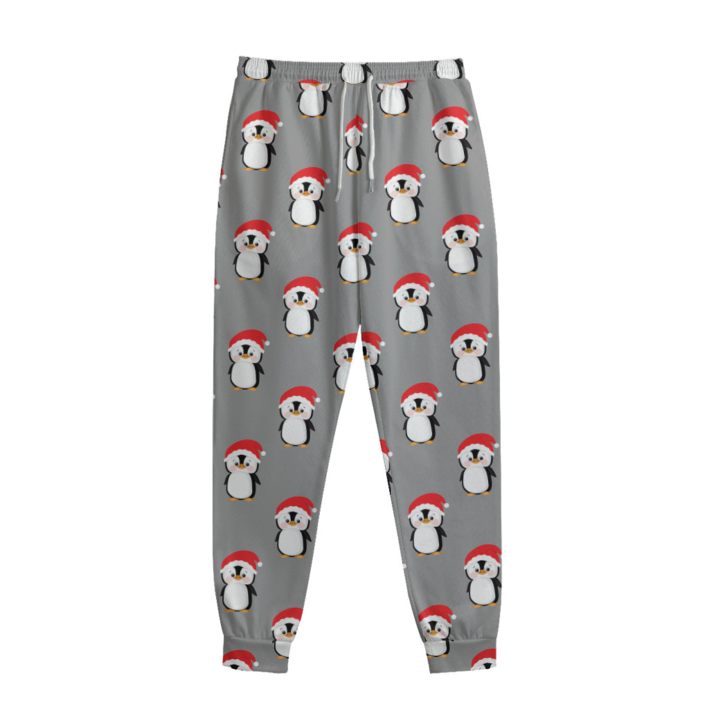 Christmas Santa Penguin Pattern Print Sweatpants