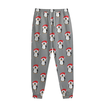 Christmas Santa Penguin Pattern Print Sweatpants